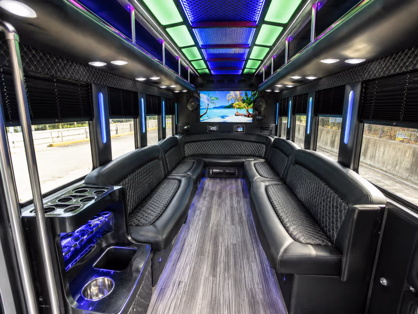 hempstead 18 passenger party bus inside