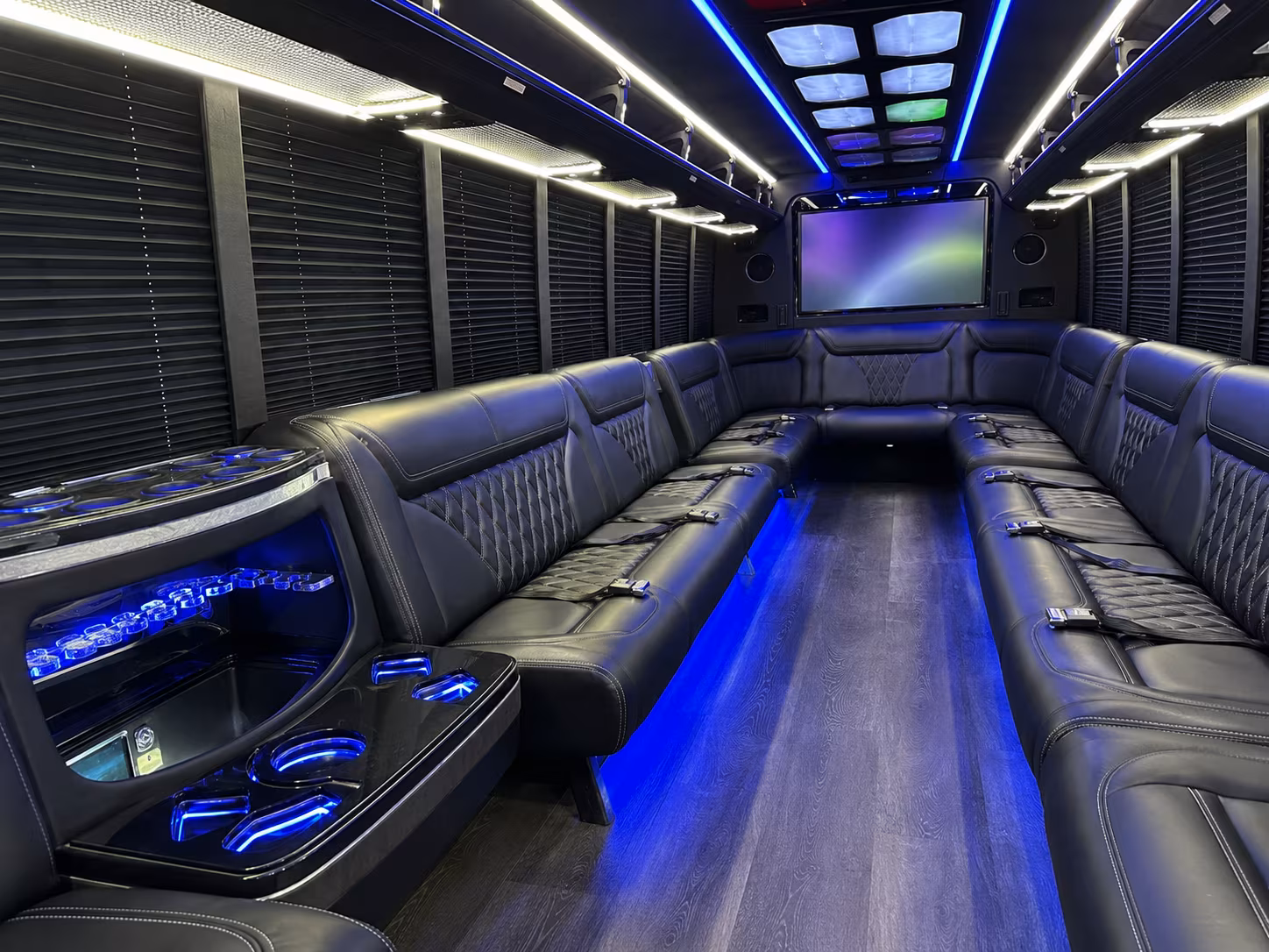 hempstead 20 passenger party bus inside