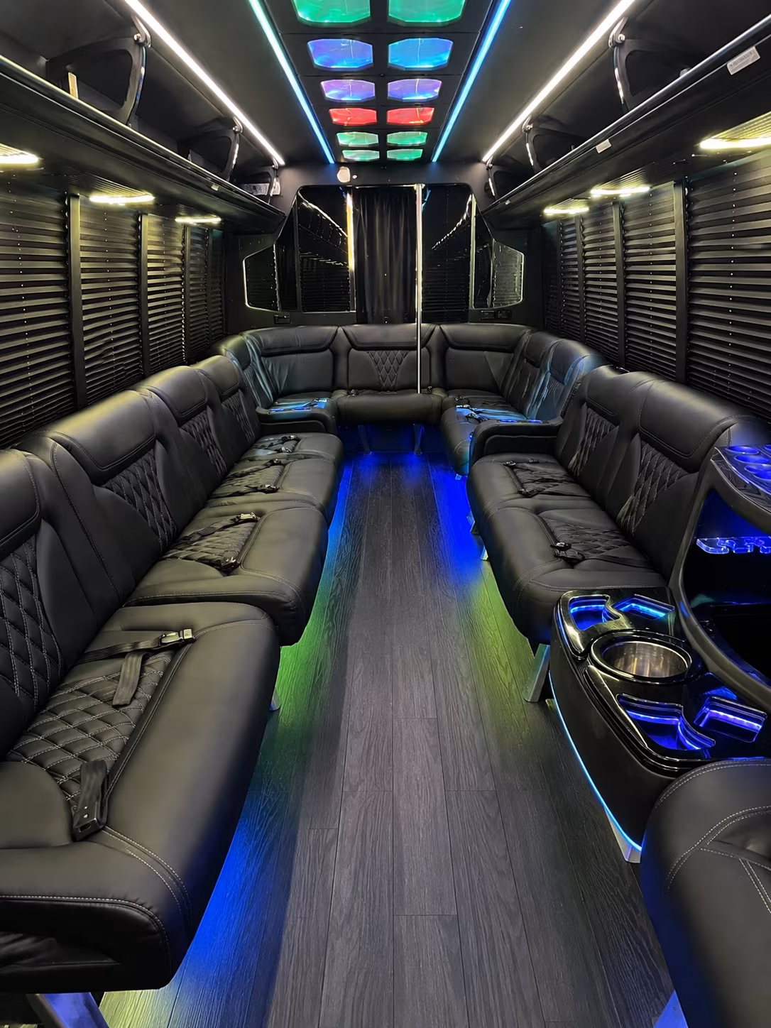 hempstead 20 passenger party bus interior