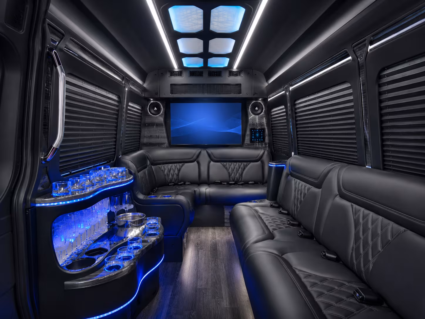 hempstead 30 passenger party bus inside