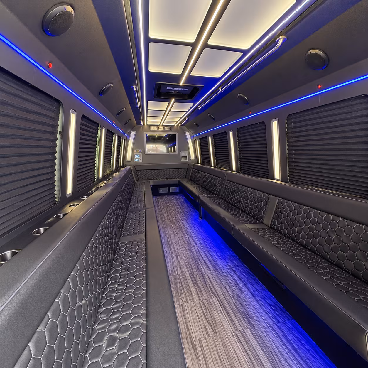 hempstead 30 passenger party bus interior