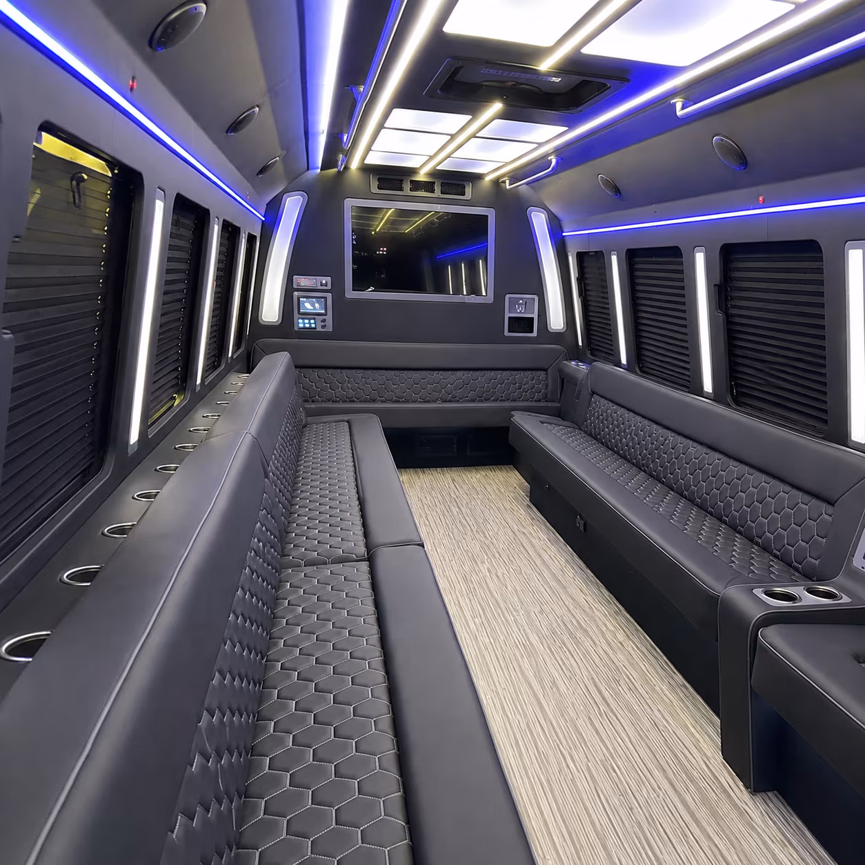 hempstead 40 passenger party bus inside