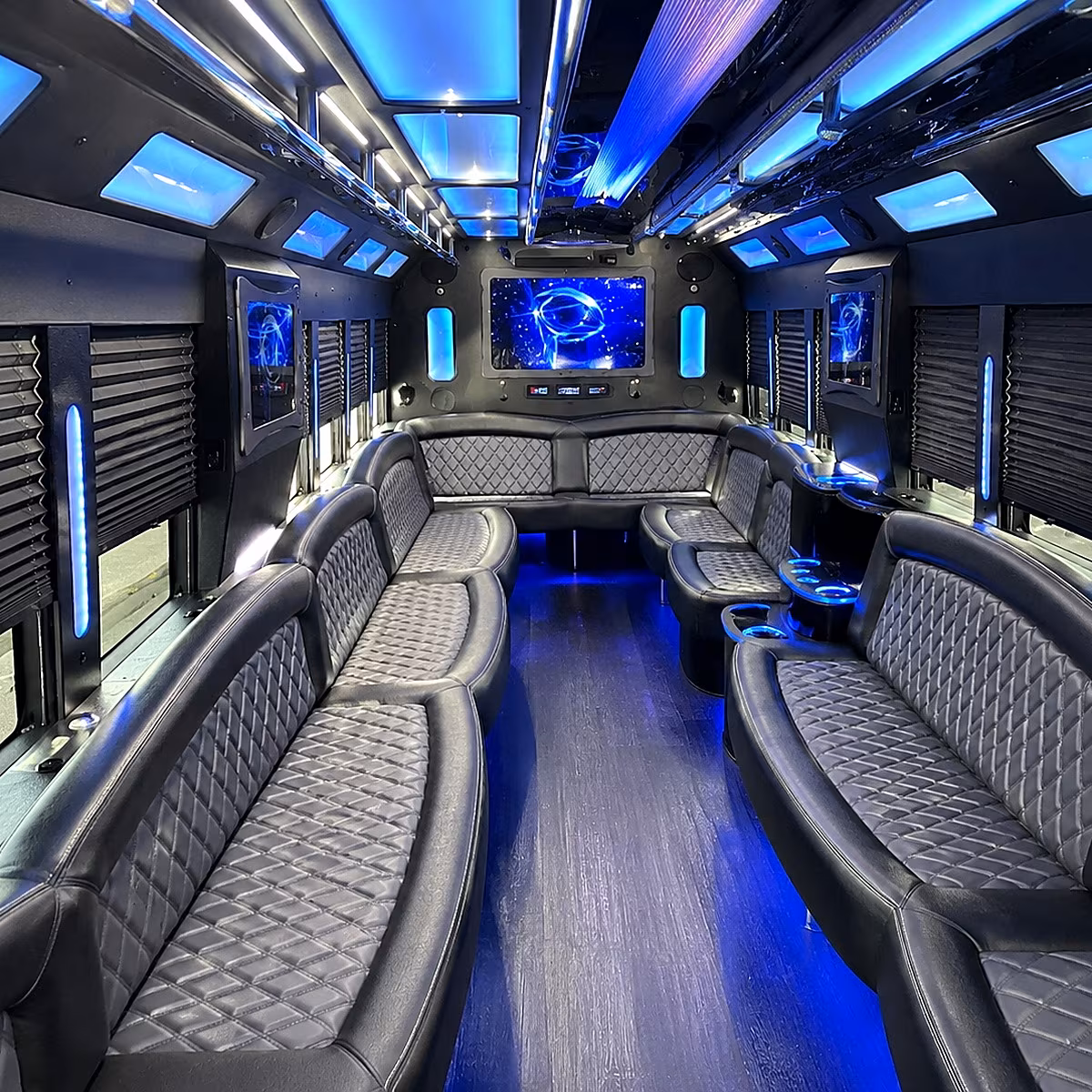 hempstead 50 passenger party bus interior