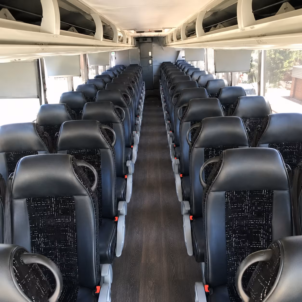 hempstead 56 passenger charter bus inside